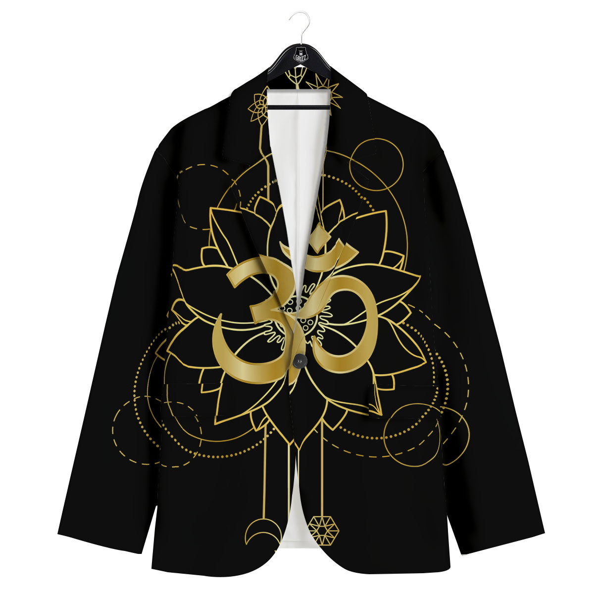 Lotus Om Gold Print Men's Sport Coat-grizzshop