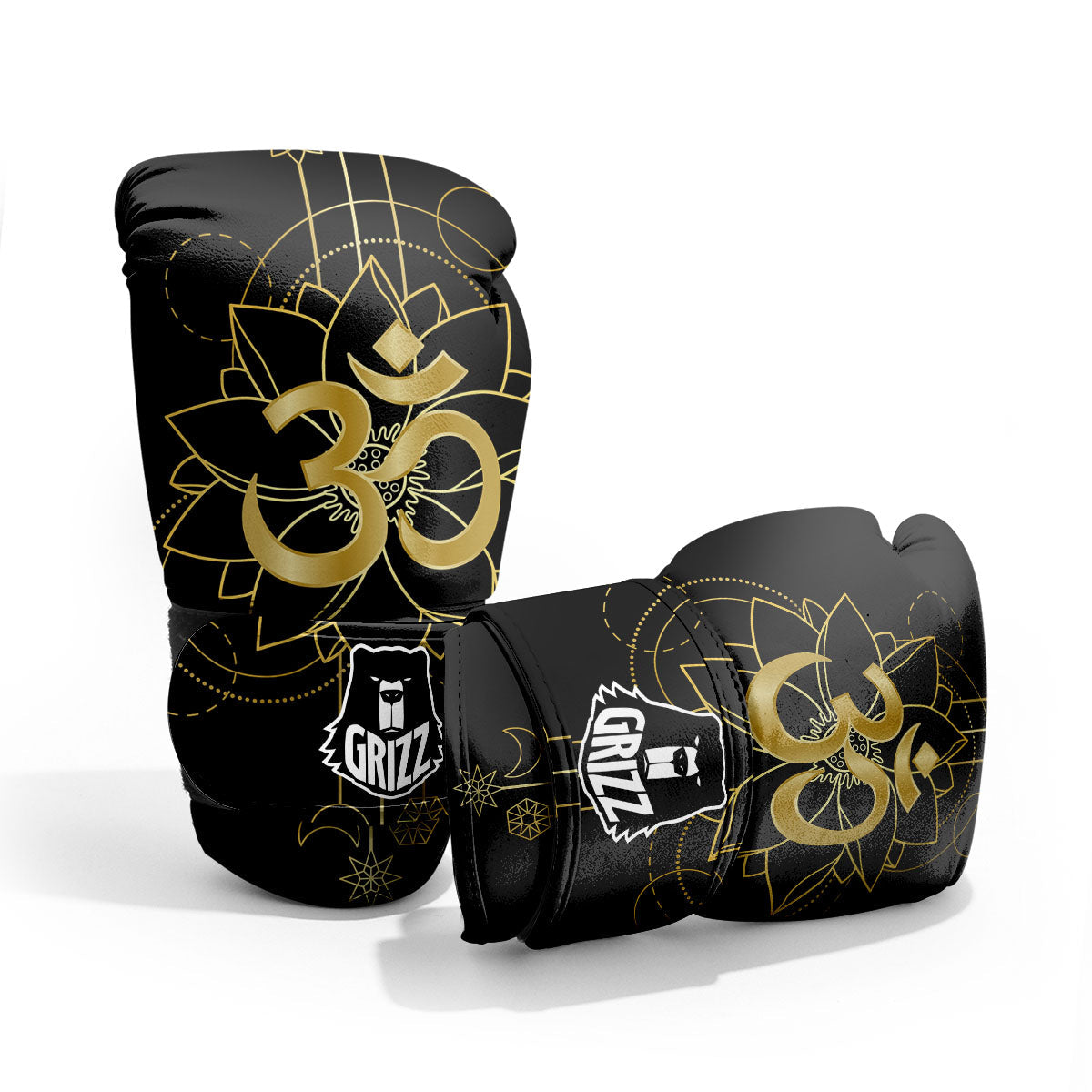 Lotus Om Gold Print Pro Boxing Glove