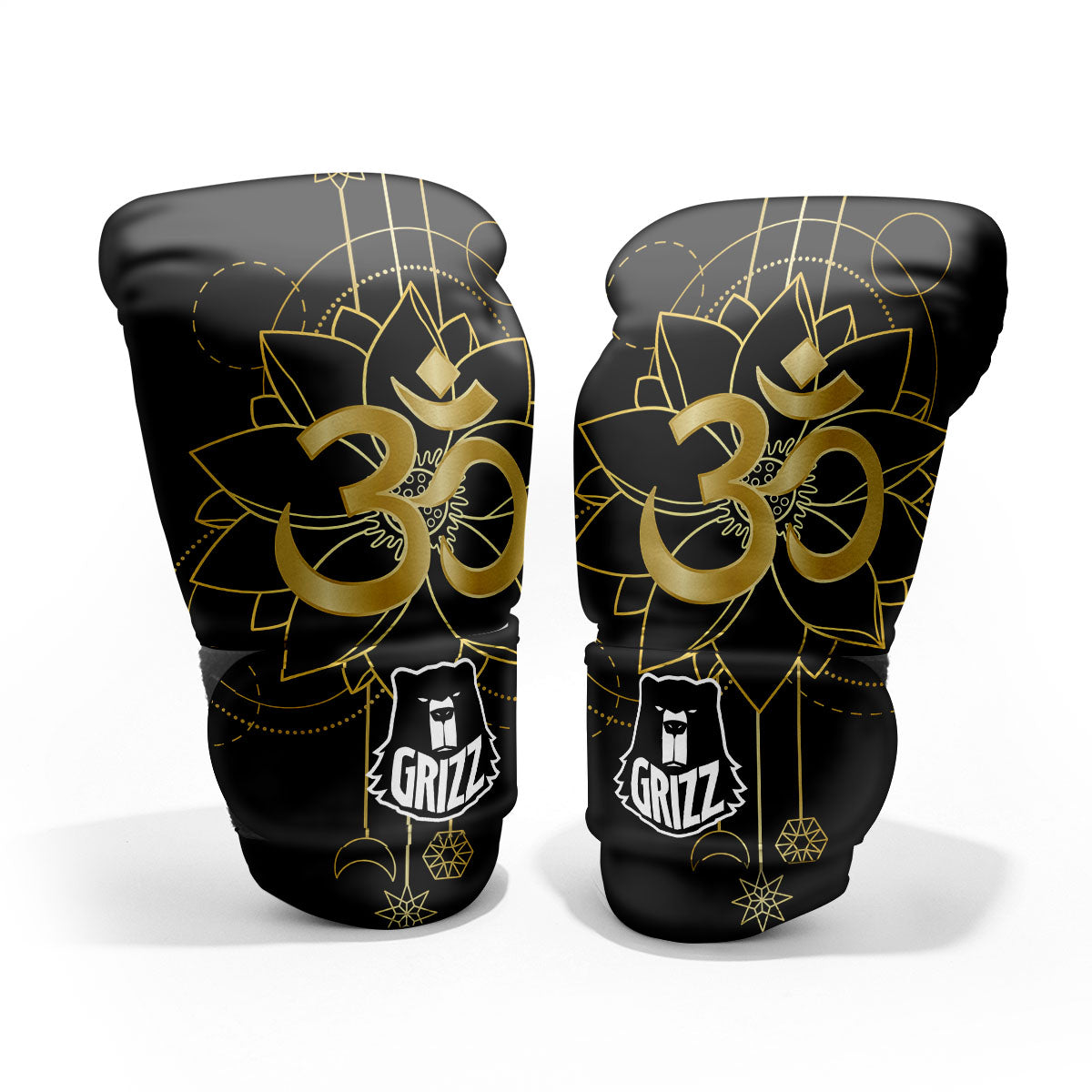 Lotus Om Gold Print Pro Boxing Glove