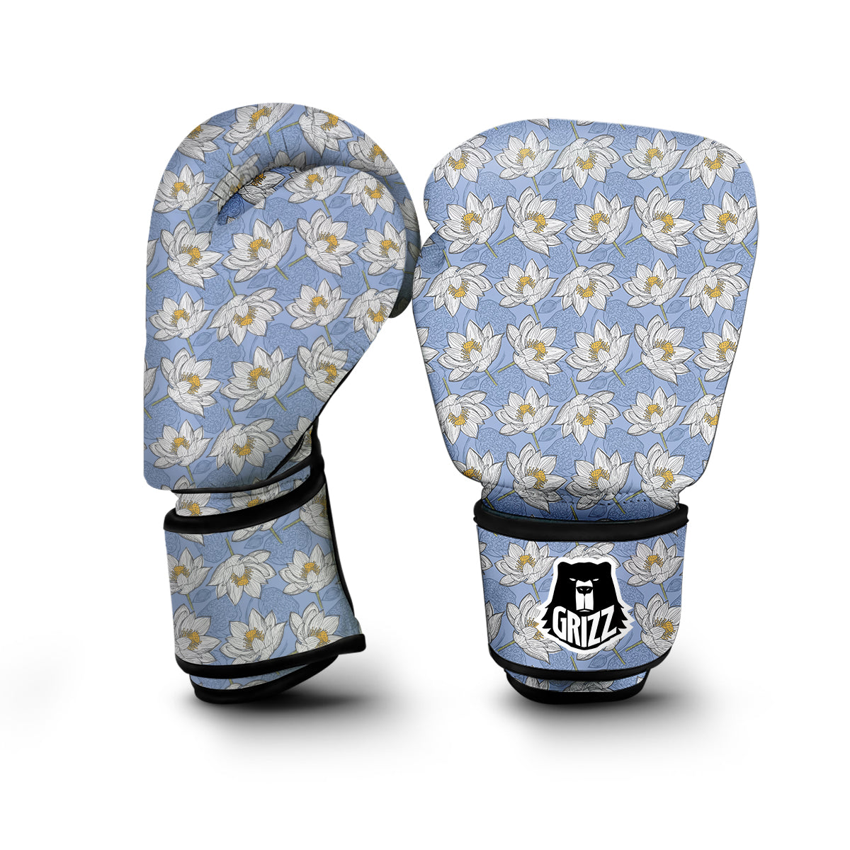 Lotus Pattern Print Boxing Gloves-grizzshop