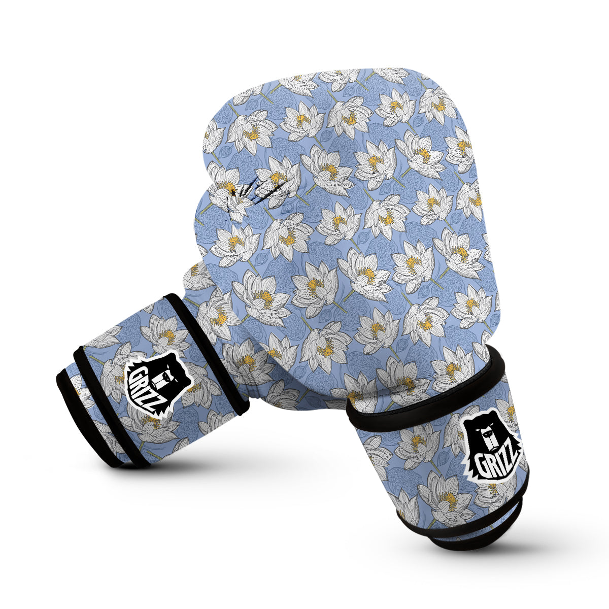 Lotus Pattern Print Boxing Gloves-grizzshop