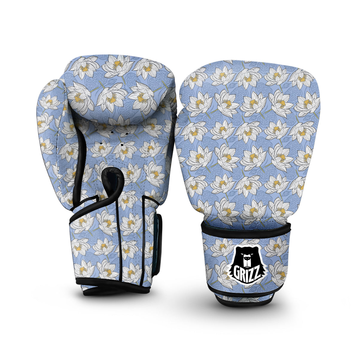 Lotus Pattern Print Boxing Gloves-grizzshop