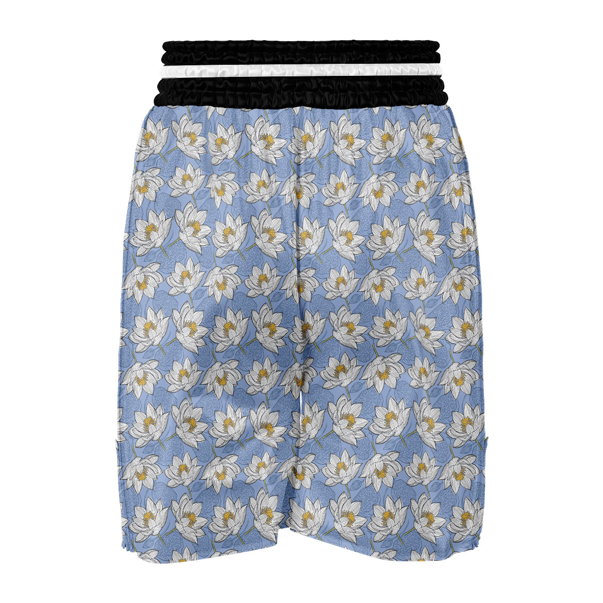 Lotus Pattern Print Boxing Shorts-grizzshop