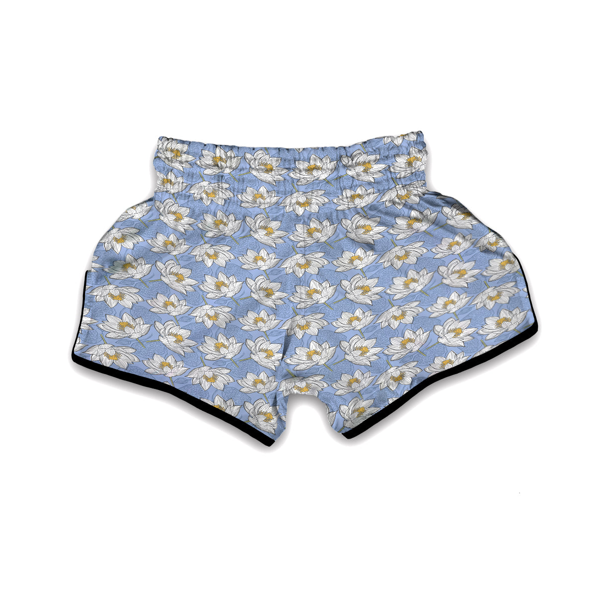 Lotus Pattern Print Muay Thai Boxing Shorts-grizzshop