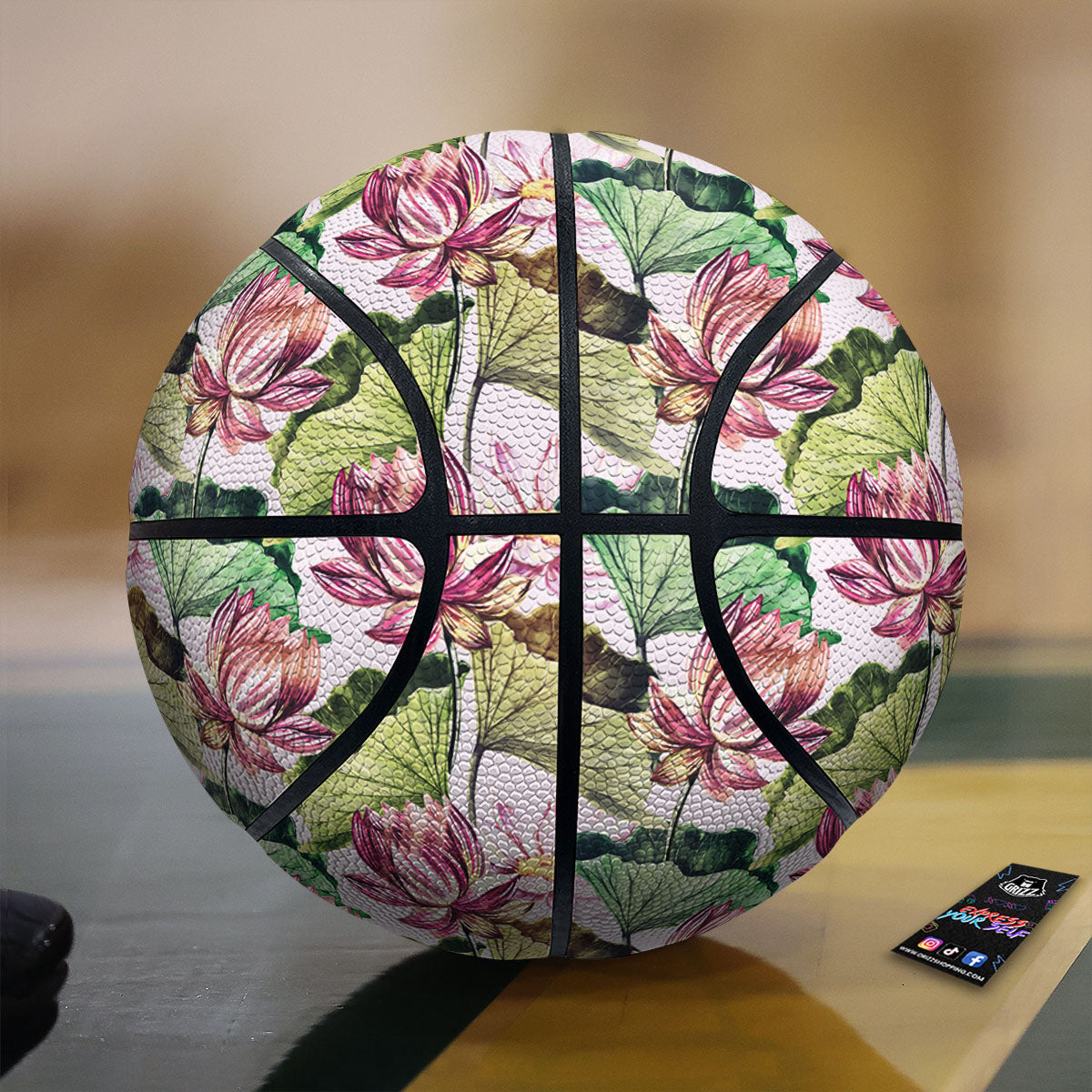 Lotus Pink Print Pattern Basketball-grizzshop