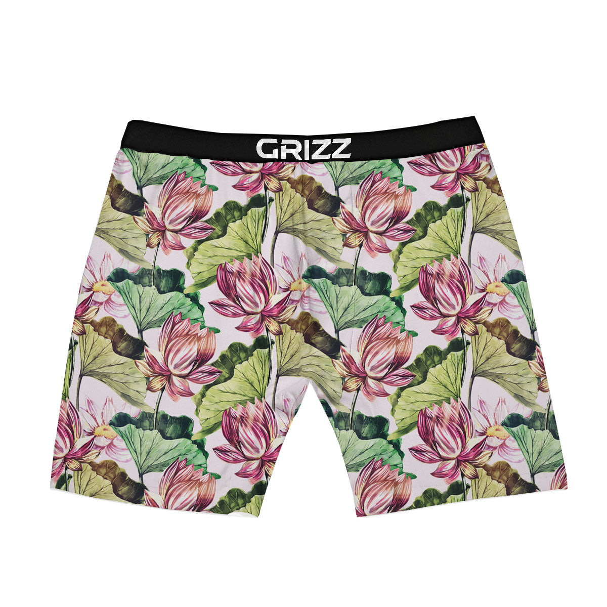 Lotus Pink Print Pattern Boxer Briefs-grizzshop