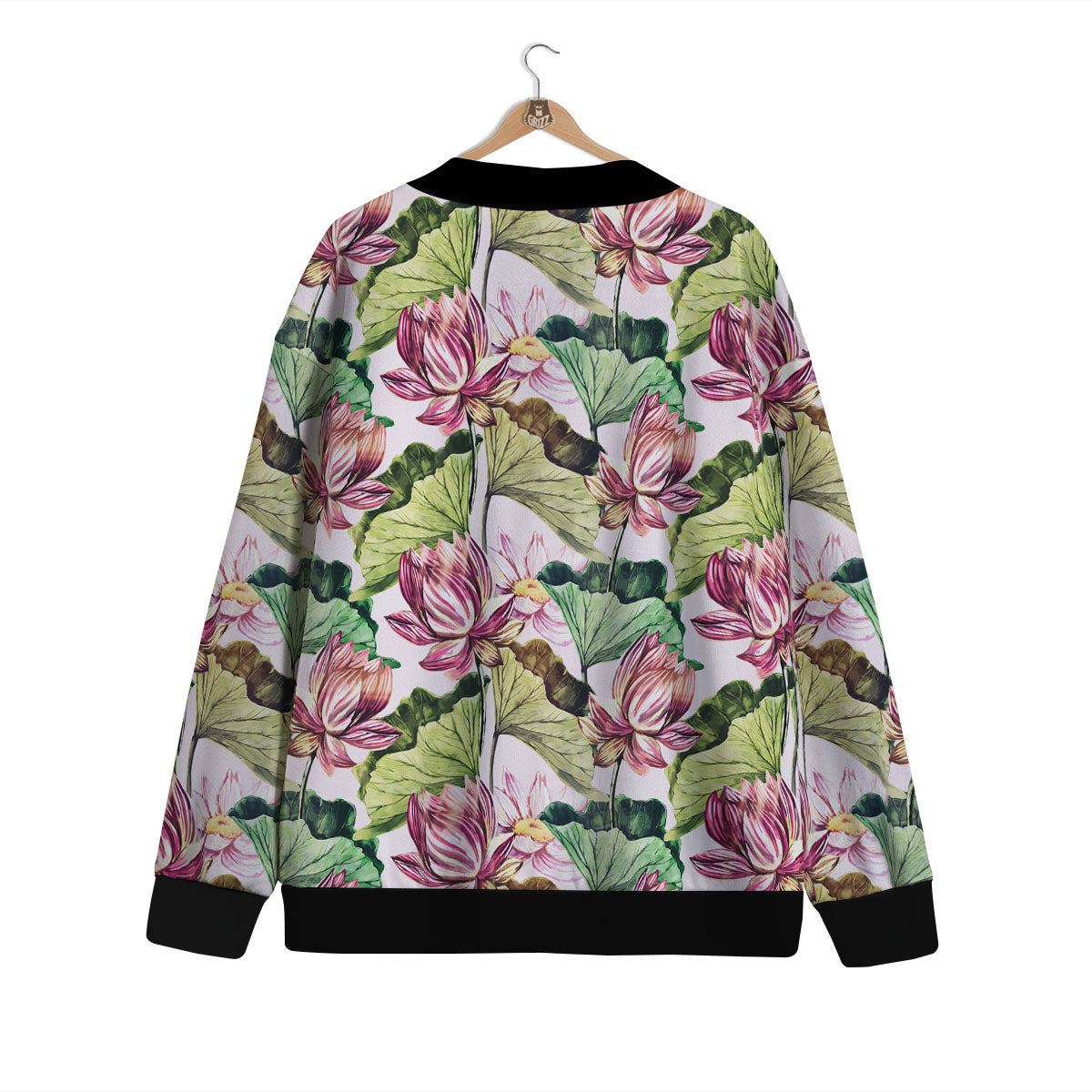 Lotus Pink Print Pattern Cardigan-grizzshop