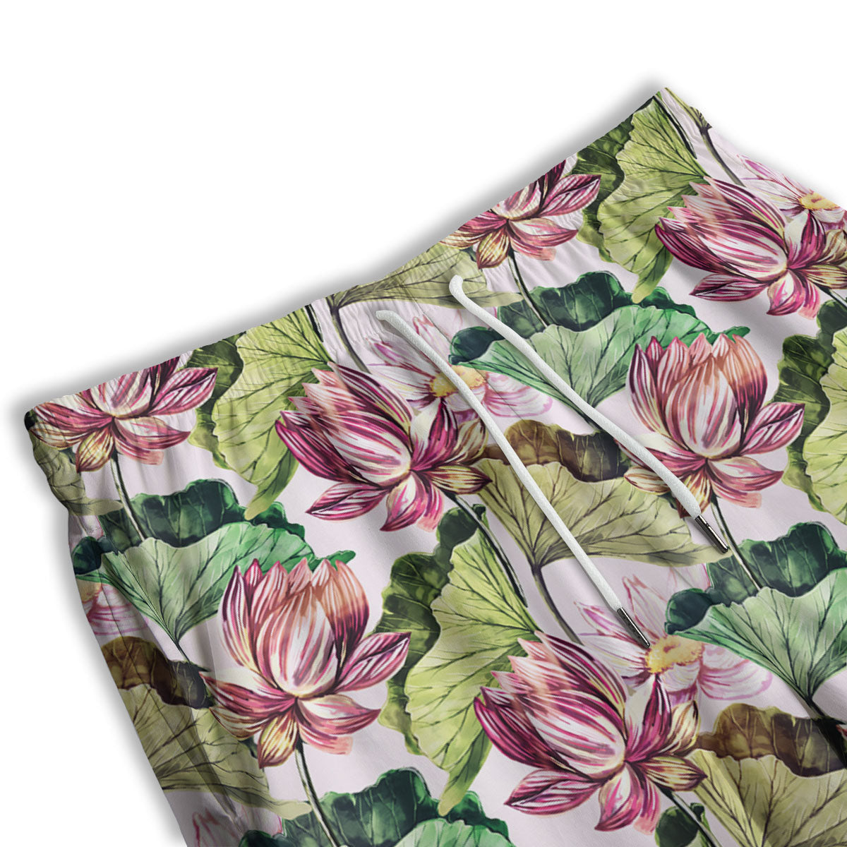 Lotus Pink Print Pattern Men's Athletic Shorts