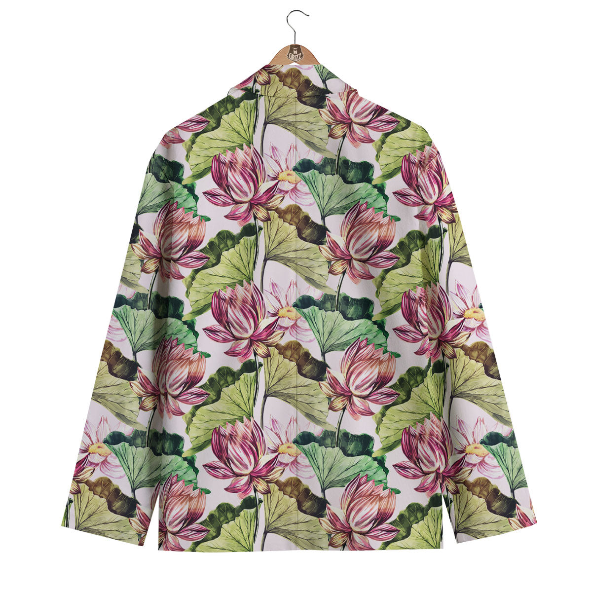 Lotus Pink Print Pattern Men's Blazer-grizzshop