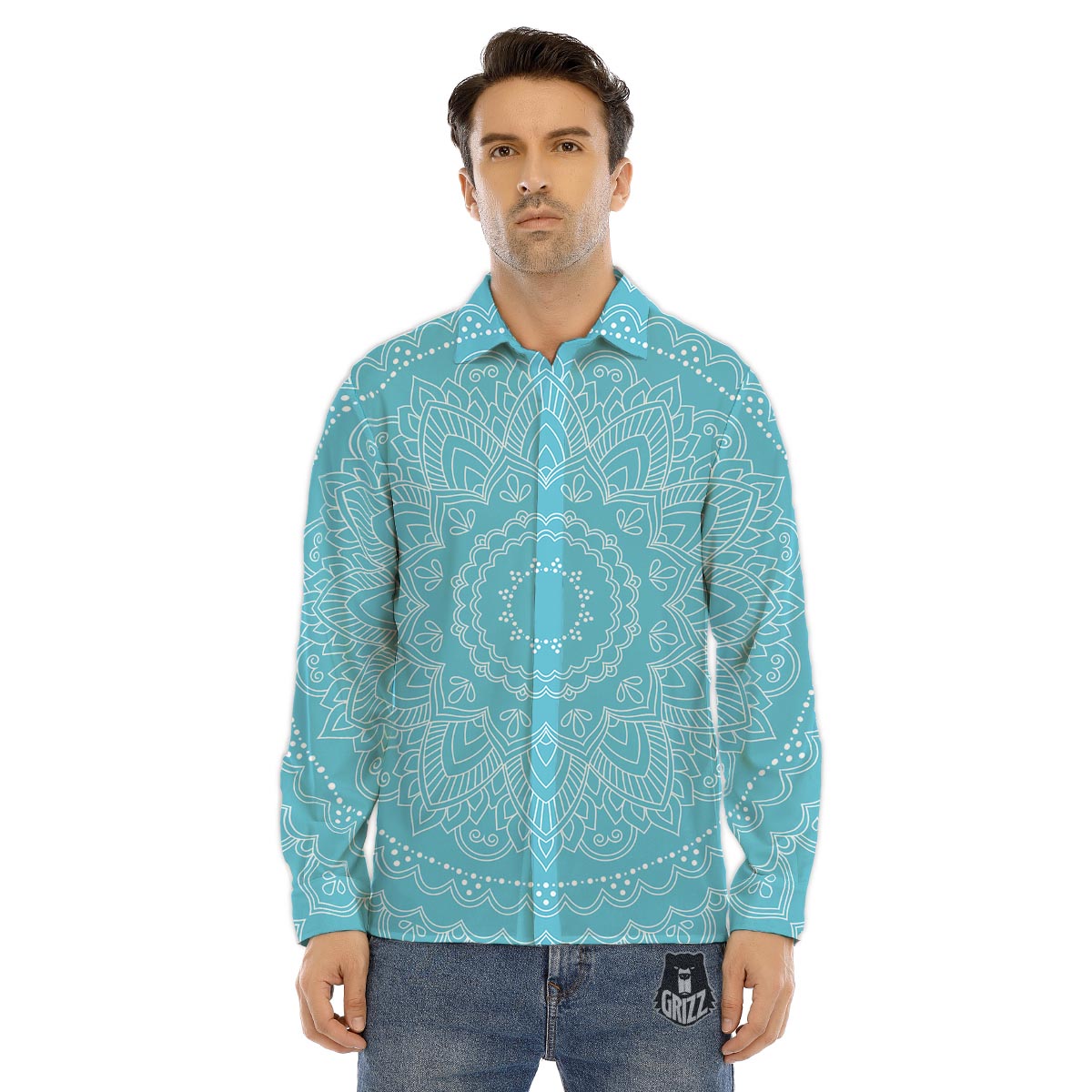 Lotus Pink Print Pattern Men's Dress Shirts-grizzshop