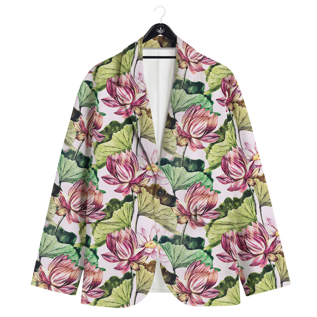 Lotus Pink Print Pattern Men's Sport Coat-grizzshop