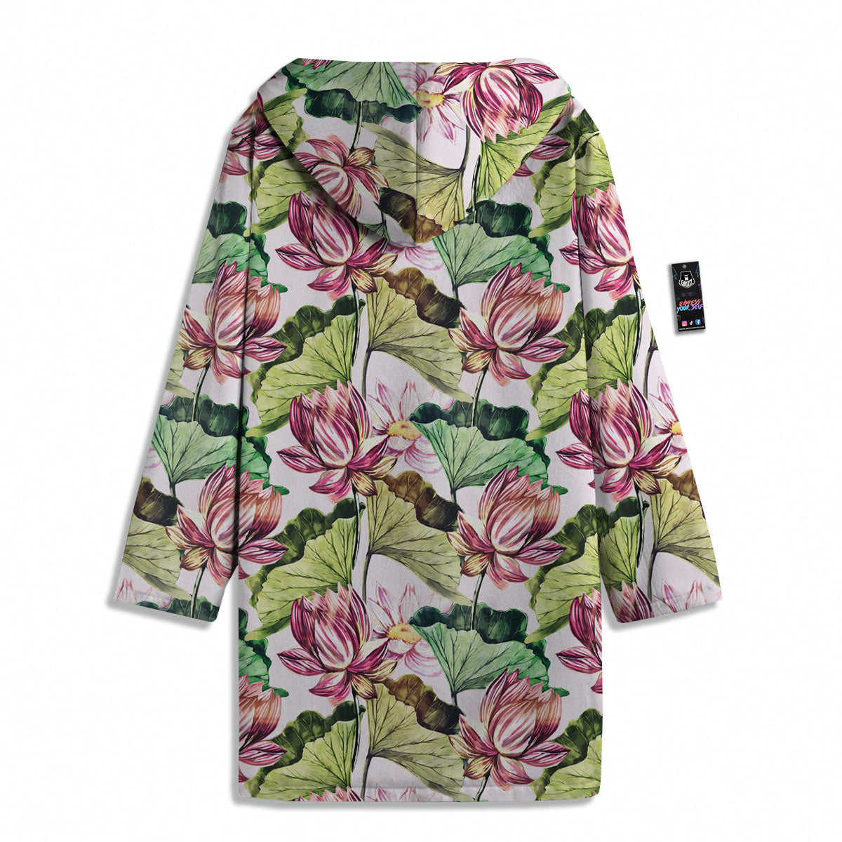 Lotus Pink Print Pattern Men's Windbreaker Jacket-grizzshop
