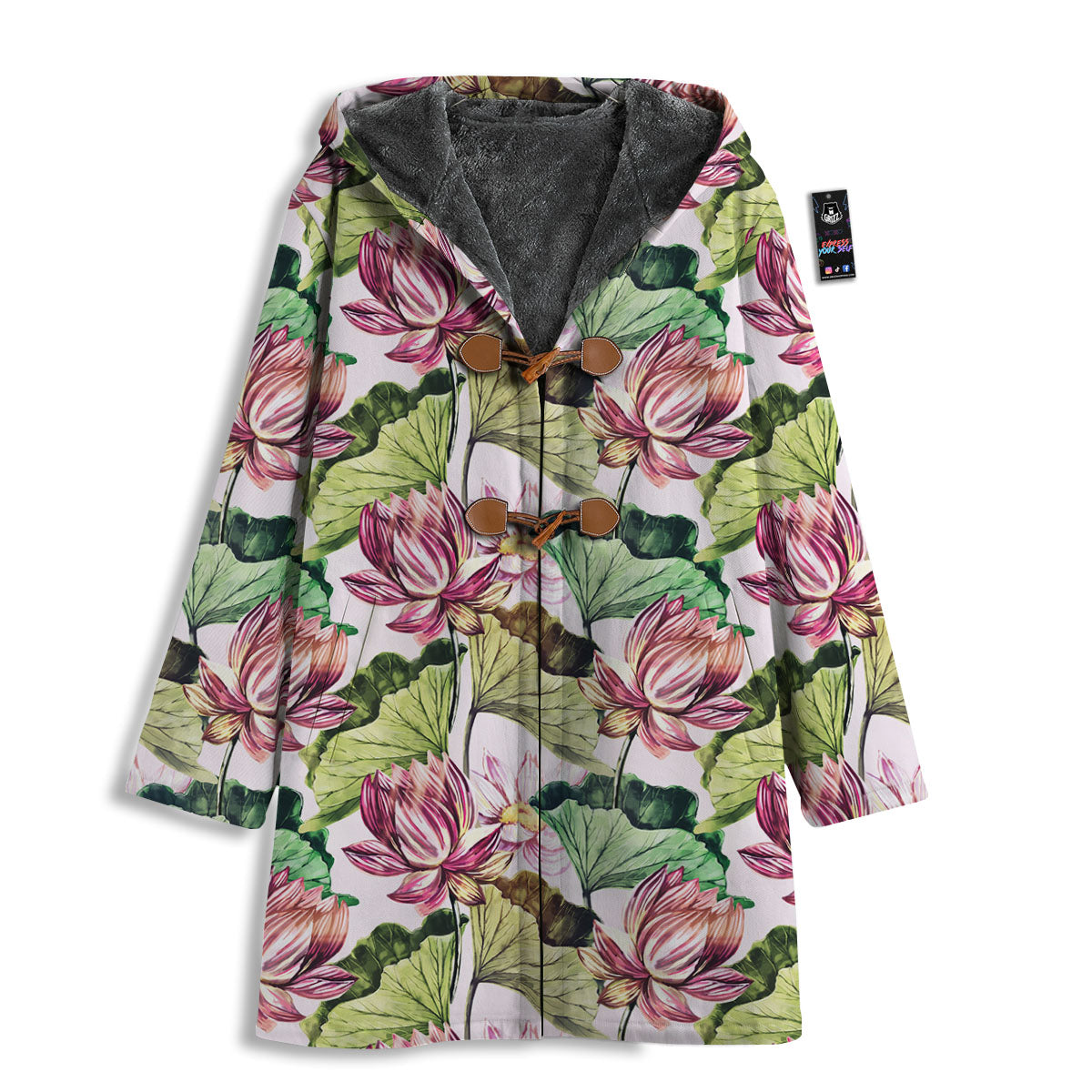 Lotus Pink Print Pattern Men's Windbreaker Jacket-grizzshop