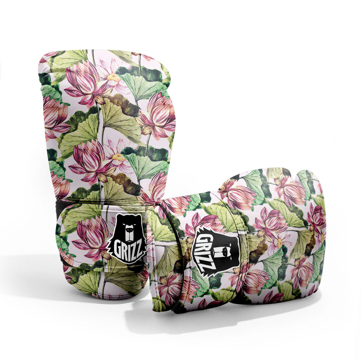 Lotus Pink Print Pattern Pro Boxing Glove