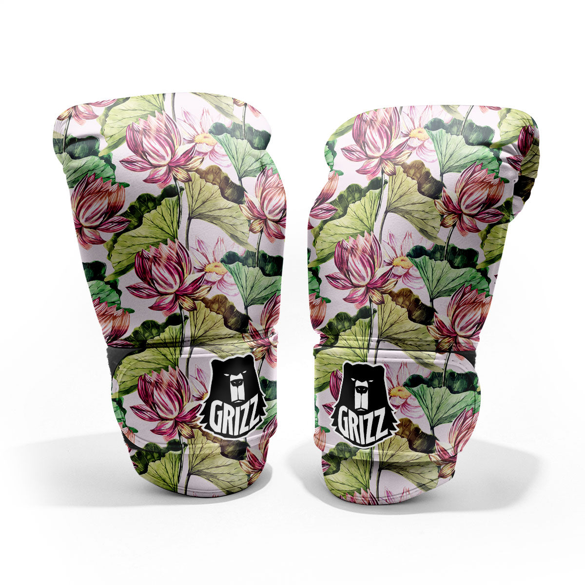 Lotus Pink Print Pattern Pro Boxing Glove