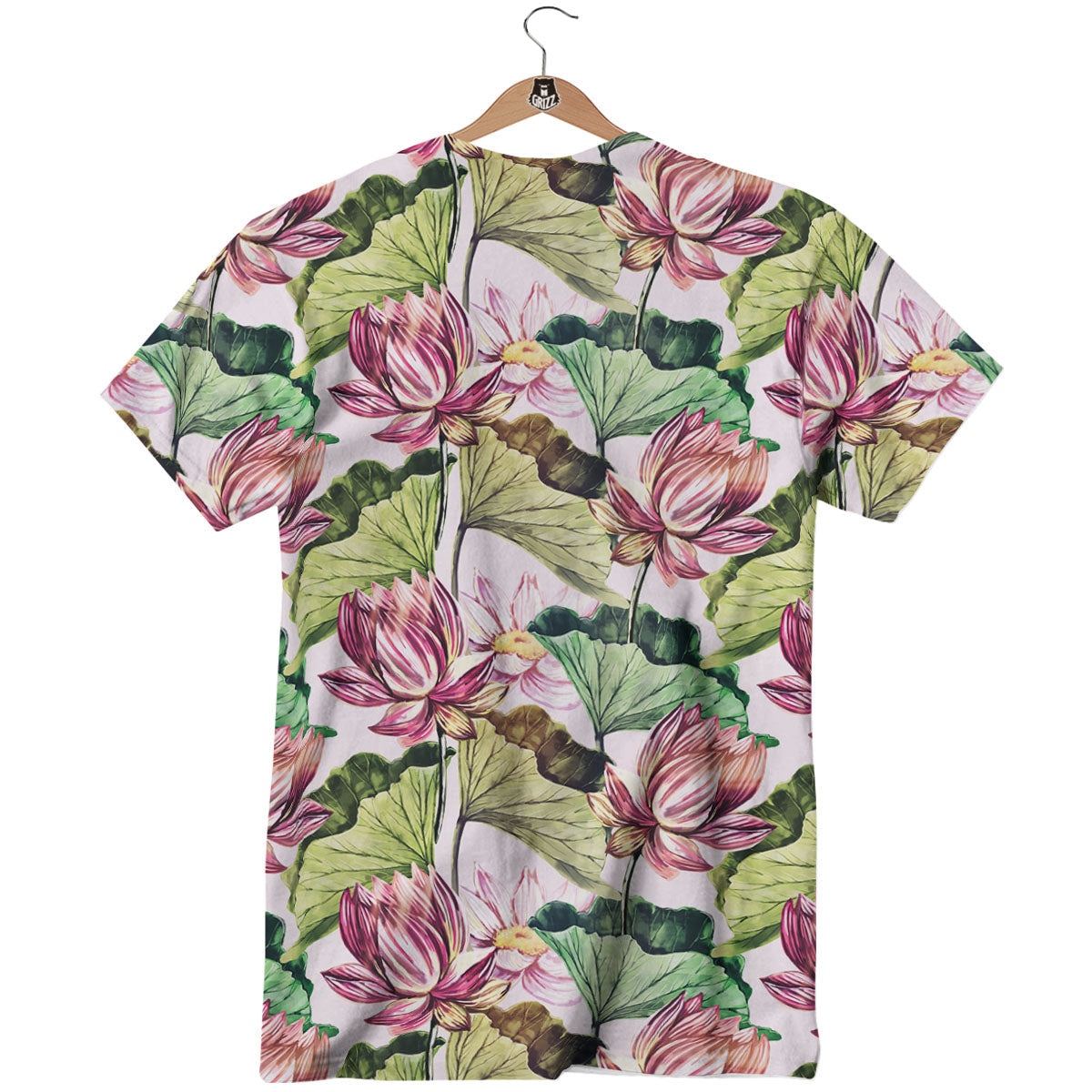 Lotus Pink Print Pattern T-Shirt-grizzshop