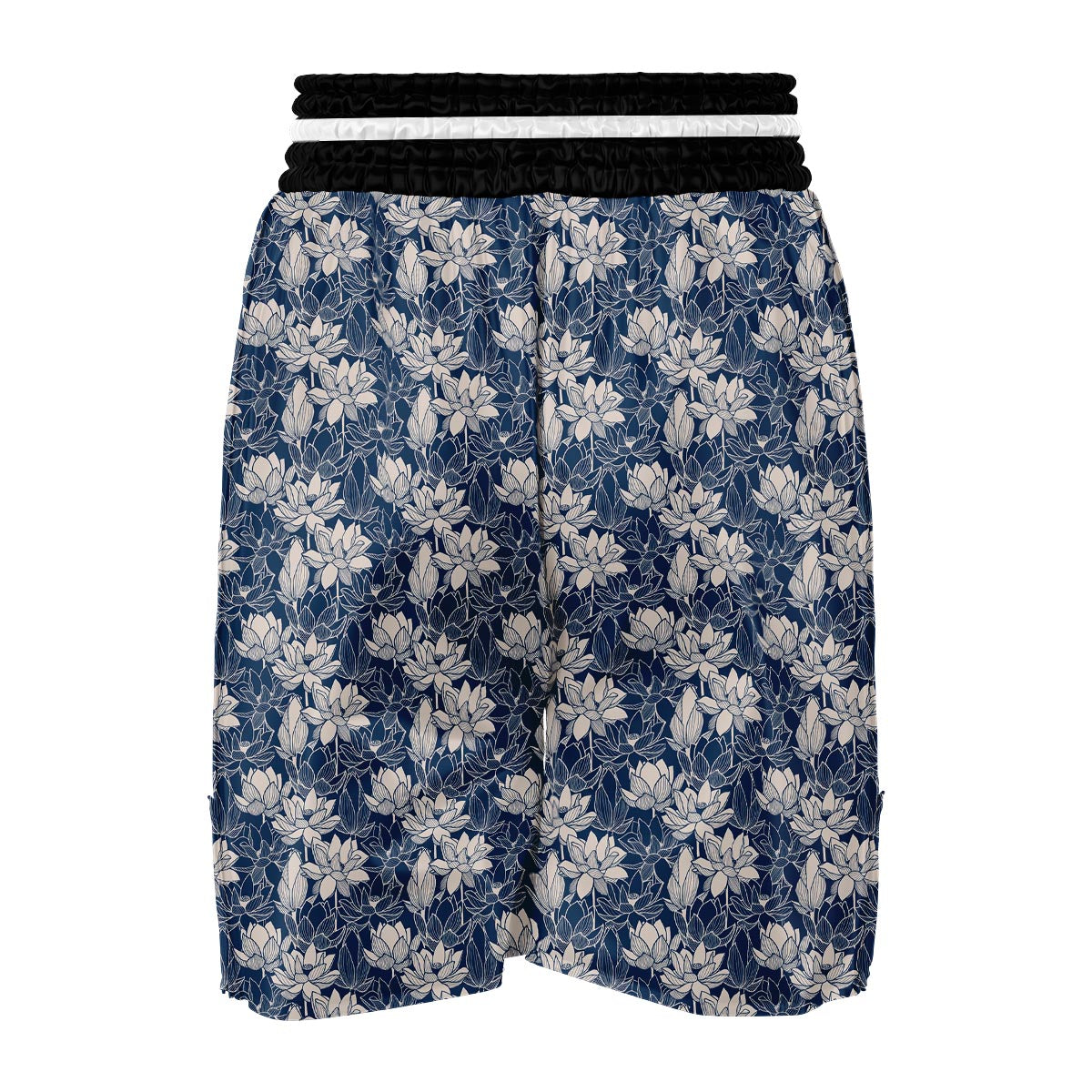 Lotus Print Pattern Boxing Shorts-grizzshop