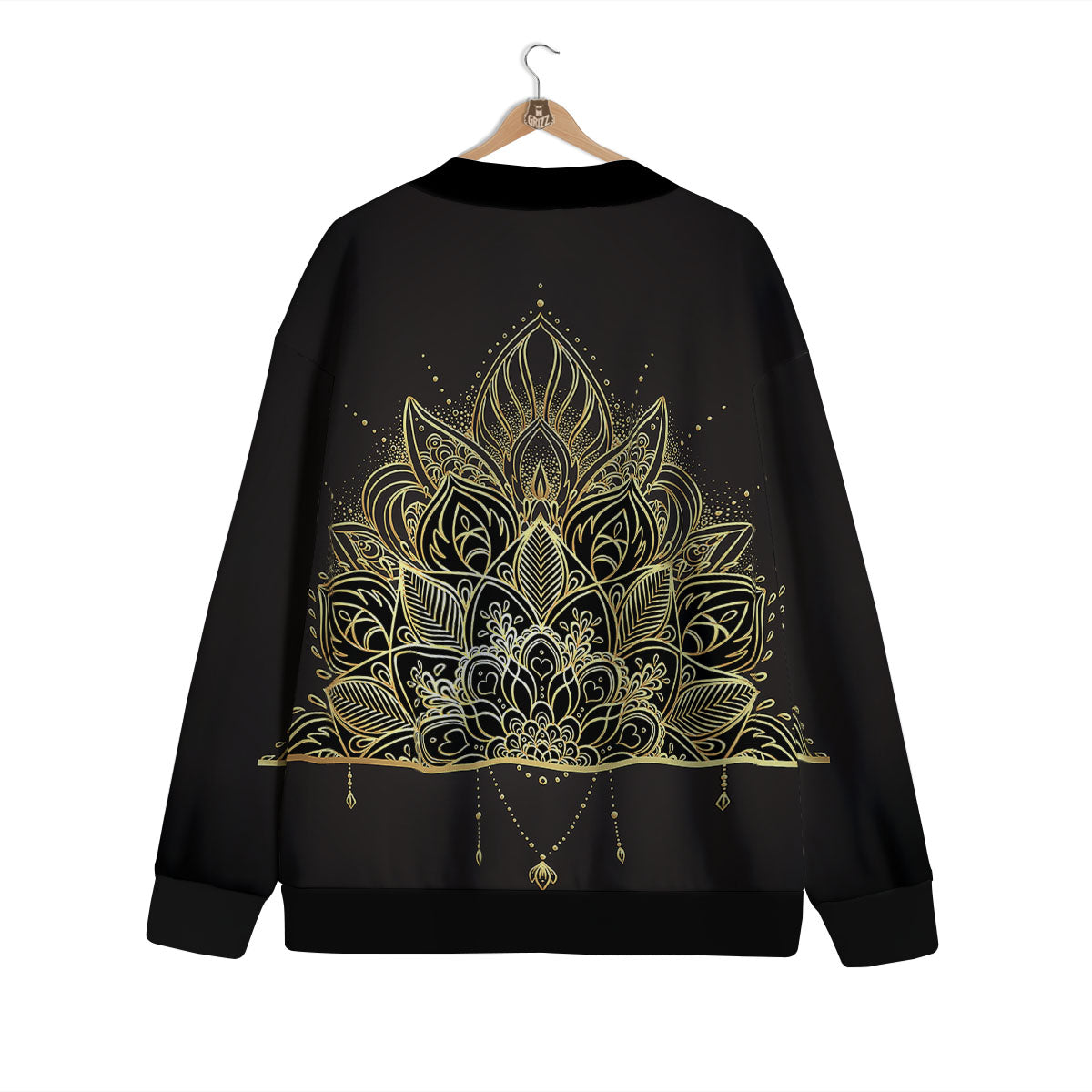 Lotus Spiritual Golden Print Cardigan-grizzshop