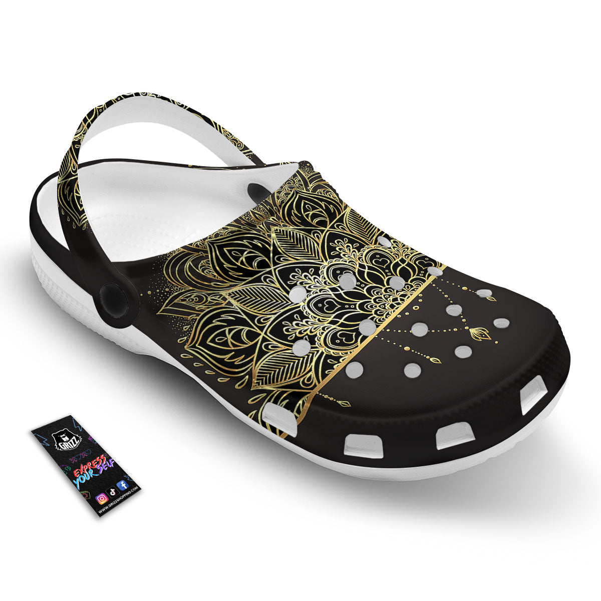 Lotus Spiritual Golden Print Clog-grizzshop