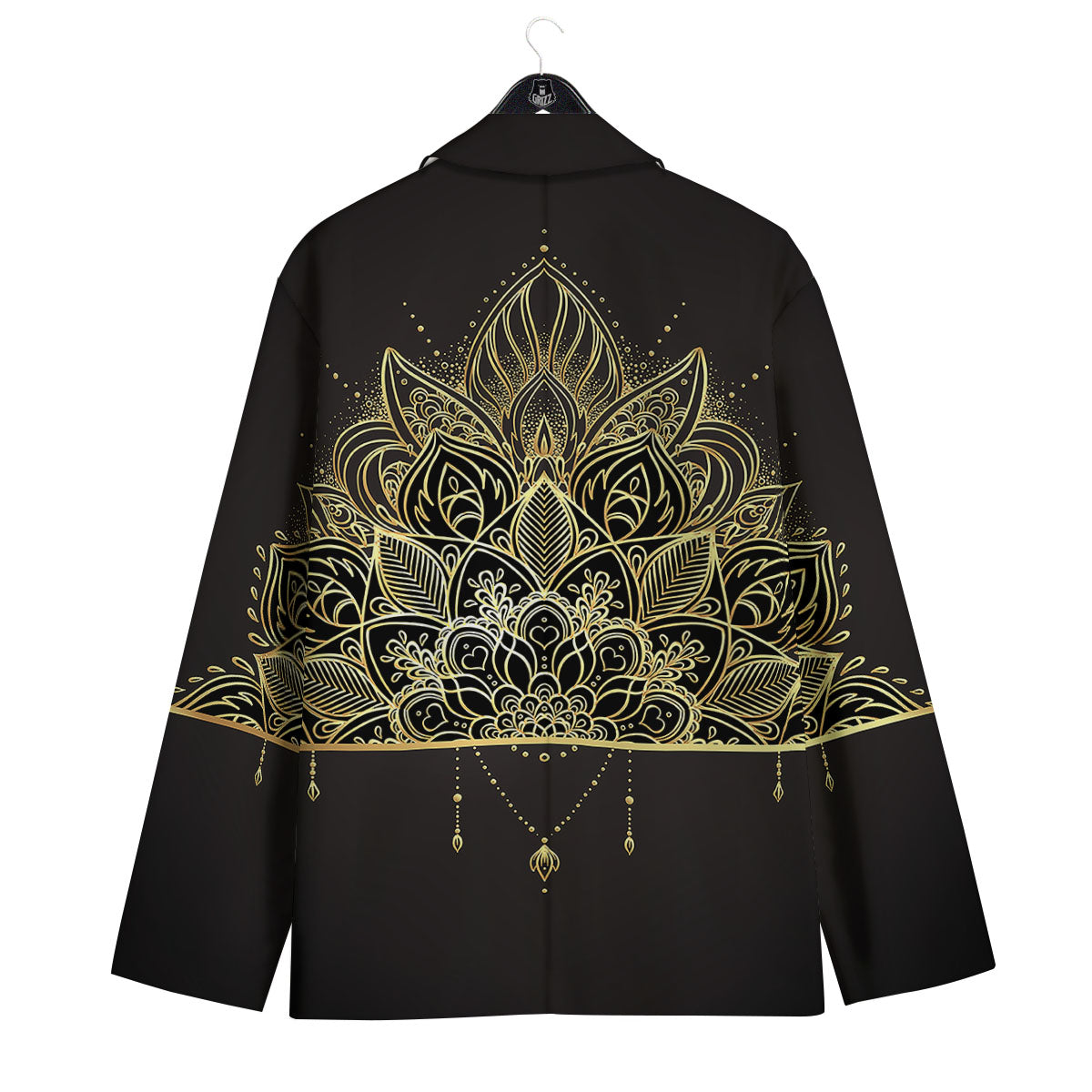 Lotus Spiritual Golden Print Men's Sport Coat-grizzshop