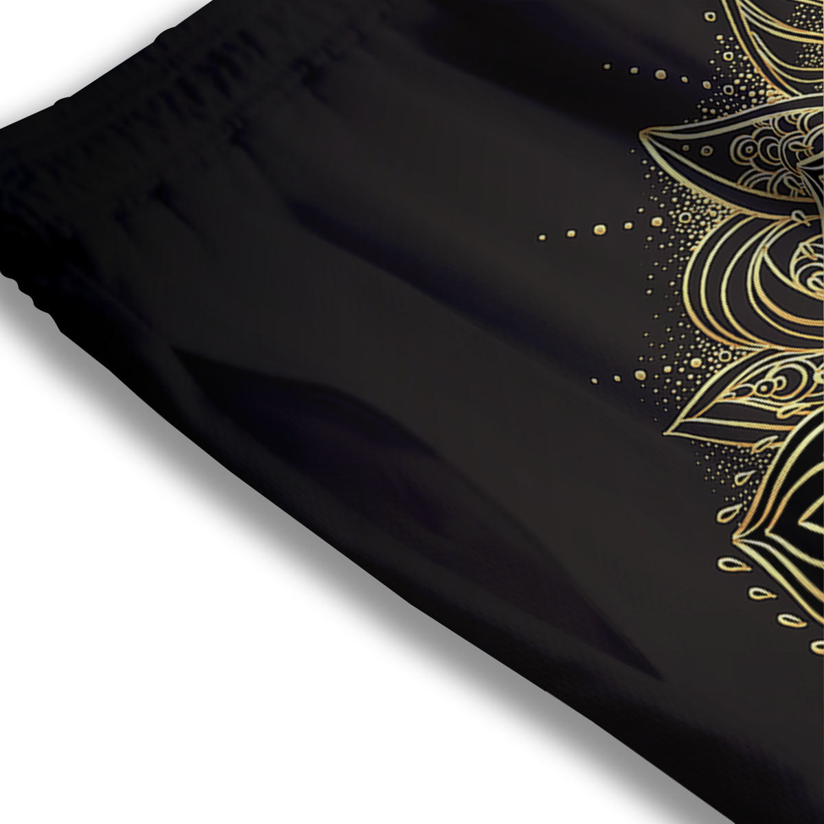 Lotus Spiritual Golden Print Mesh Shorts