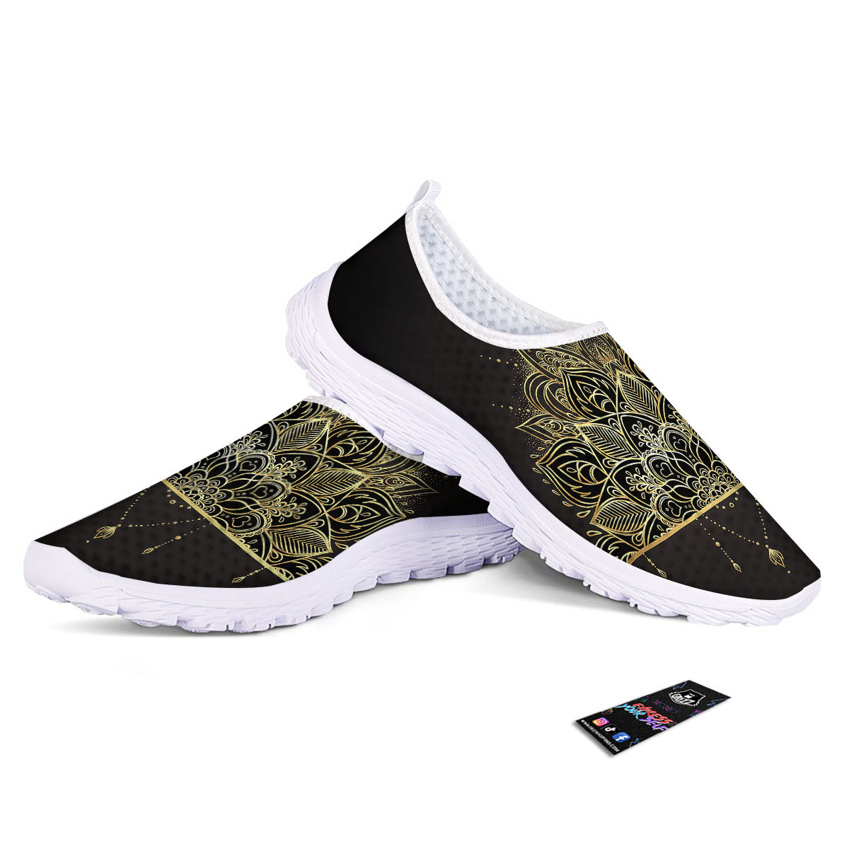 Lotus Spiritual Golden Print Nurse Shoes-grizzshop