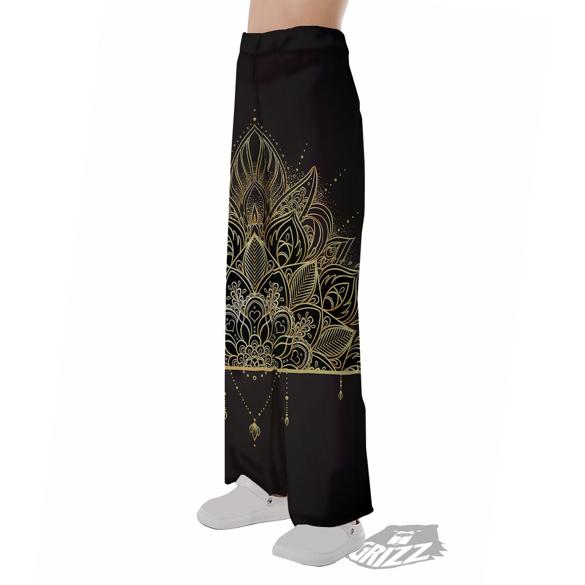 Lotus Spiritual Golden Print Pajama Pants-grizzshop