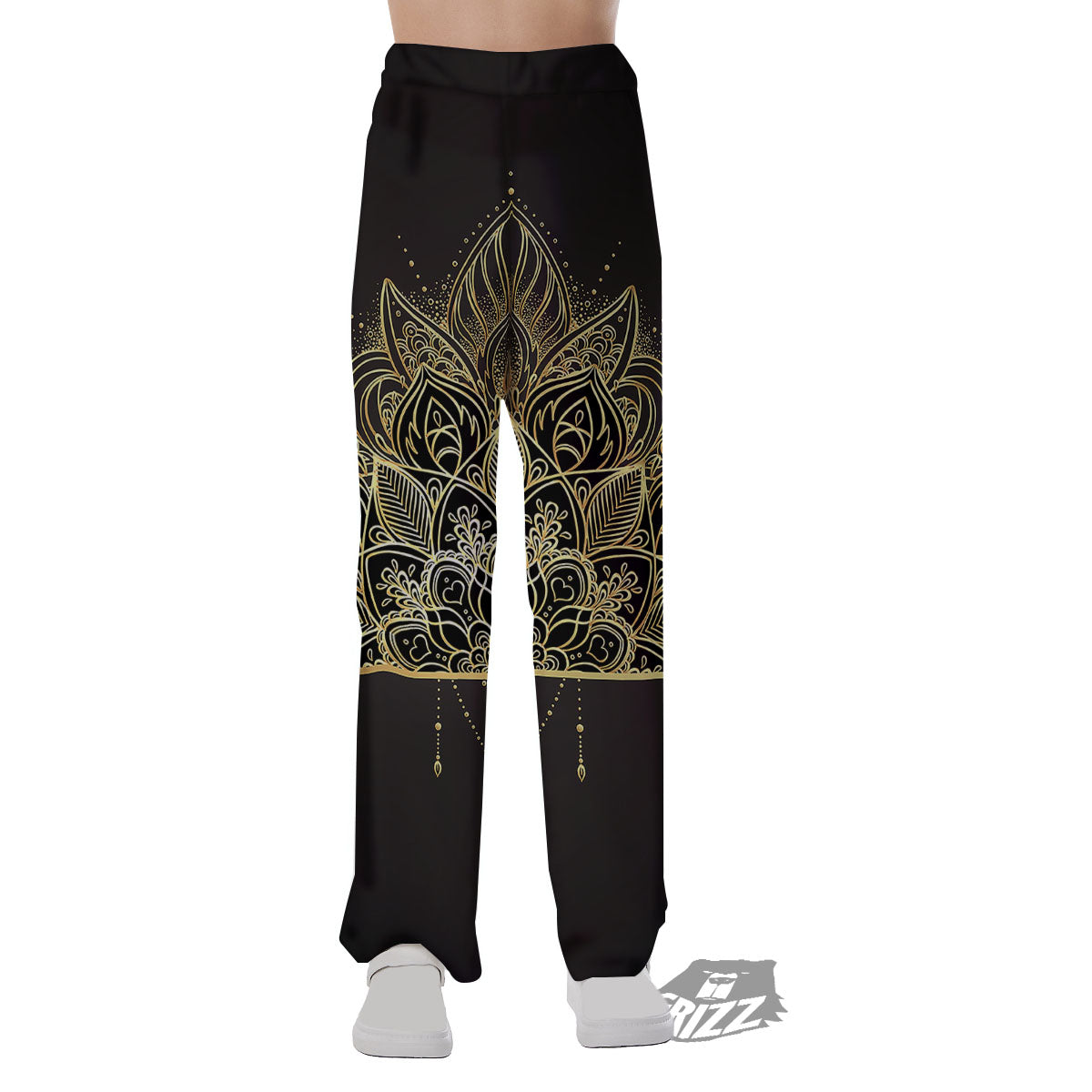 Lotus Spiritual Golden Print Pajama Pants-grizzshop