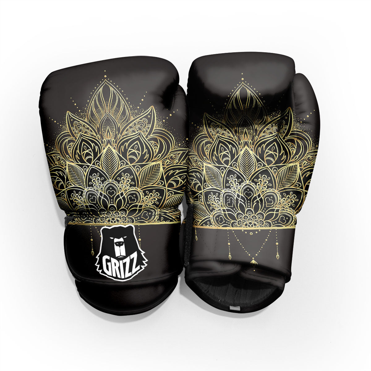 Lotus Spiritual Golden Print Pro Boxing Glove