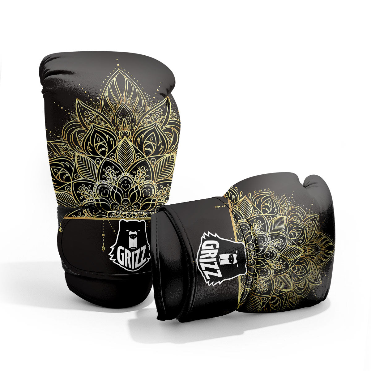 Lotus Spiritual Golden Print Pro Boxing Glove