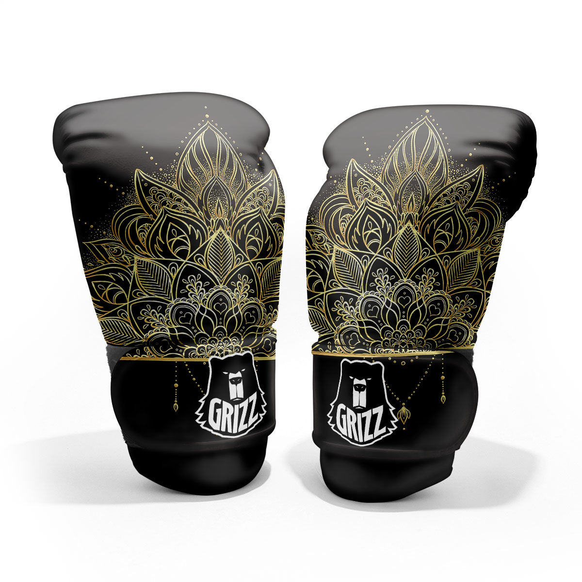 Lotus Spiritual Golden Print Pro Boxing Glove