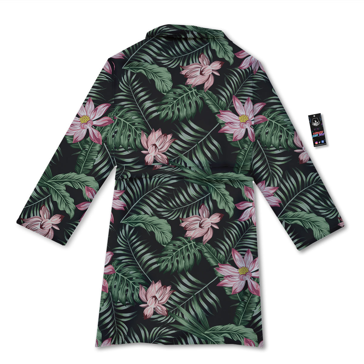 Lotus Tropical Print Pattern Bathrobe-grizzshop