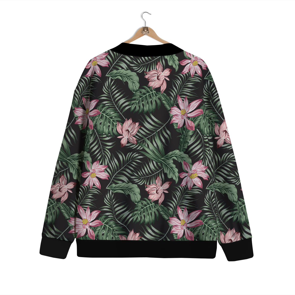 Lotus Tropical Print Pattern Cardigan-grizzshop
