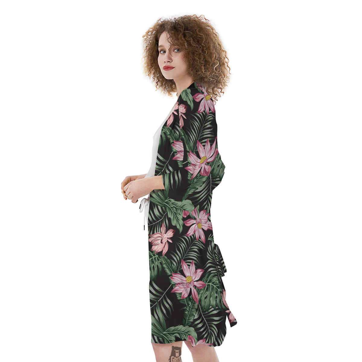 Lotus Tropical Print Pattern Kimono-grizzshop