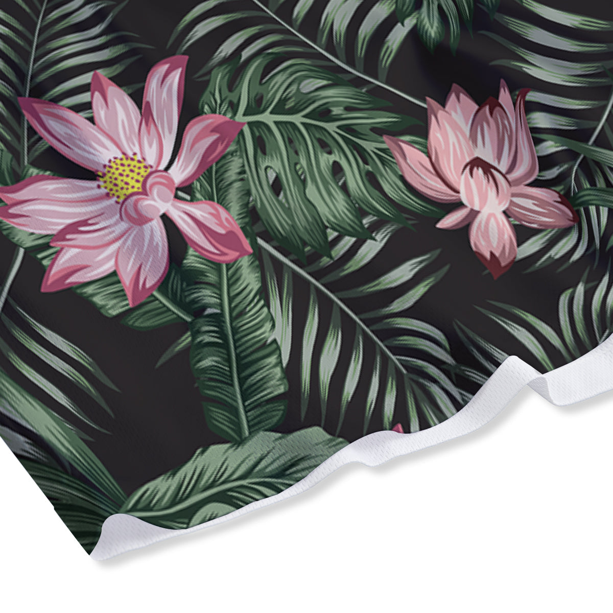 Lotus Tropical Print Pattern Mesh Shorts