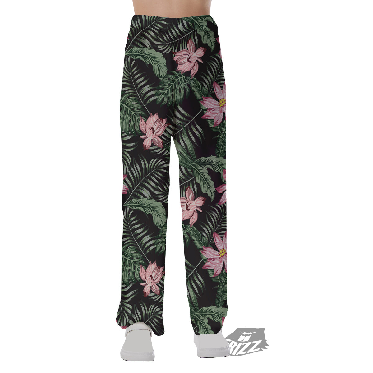 Lotus Tropical Print Pattern Pajama Pants-grizzshop