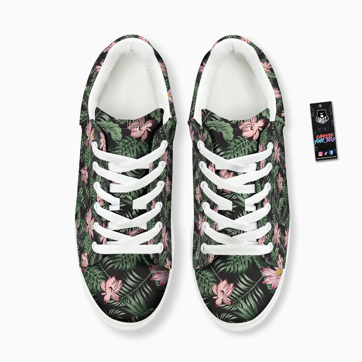 Lotus Tropical Print Pattern Platform Shoes-grizzshop