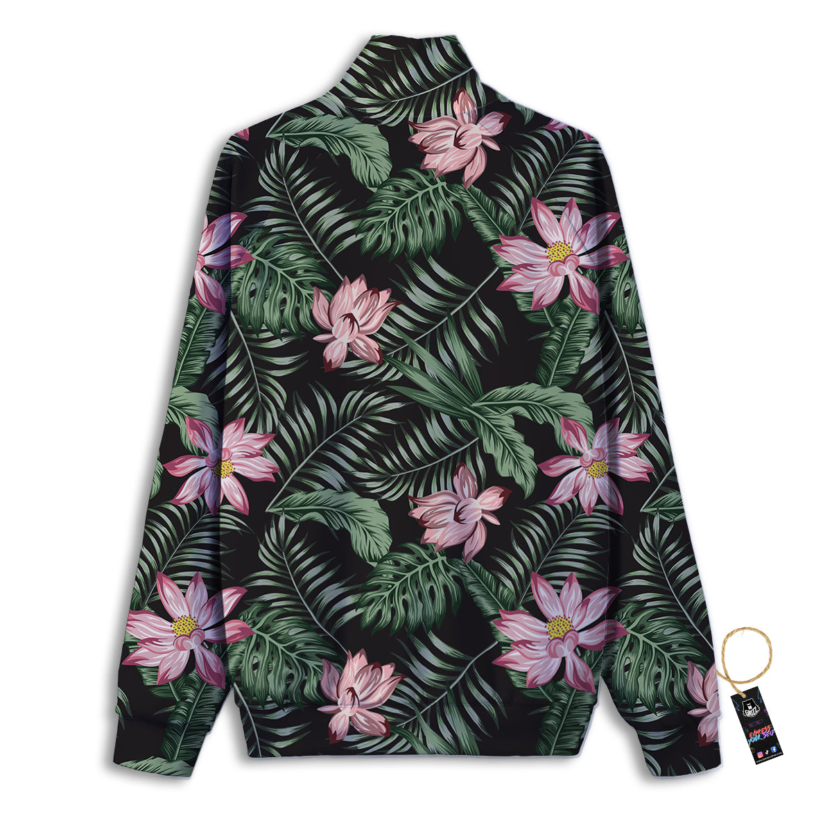 Lotus Tropical Print Pattern Track Jacket-grizzshop