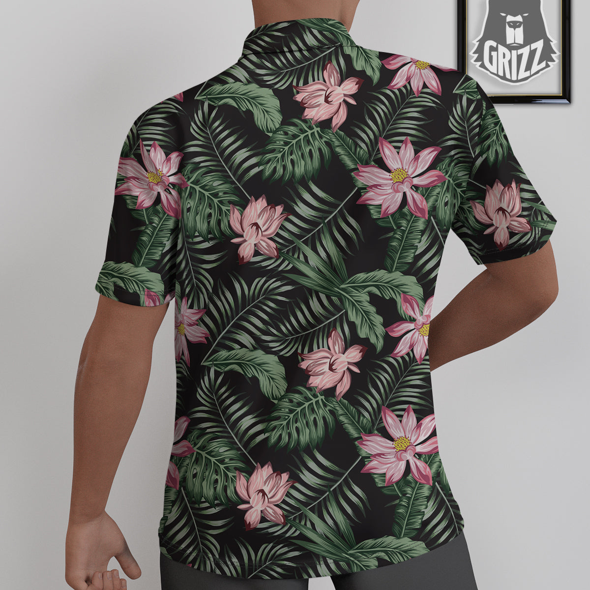 Lotus Tropical Print Pattern Untucked Shirts-grizzshop