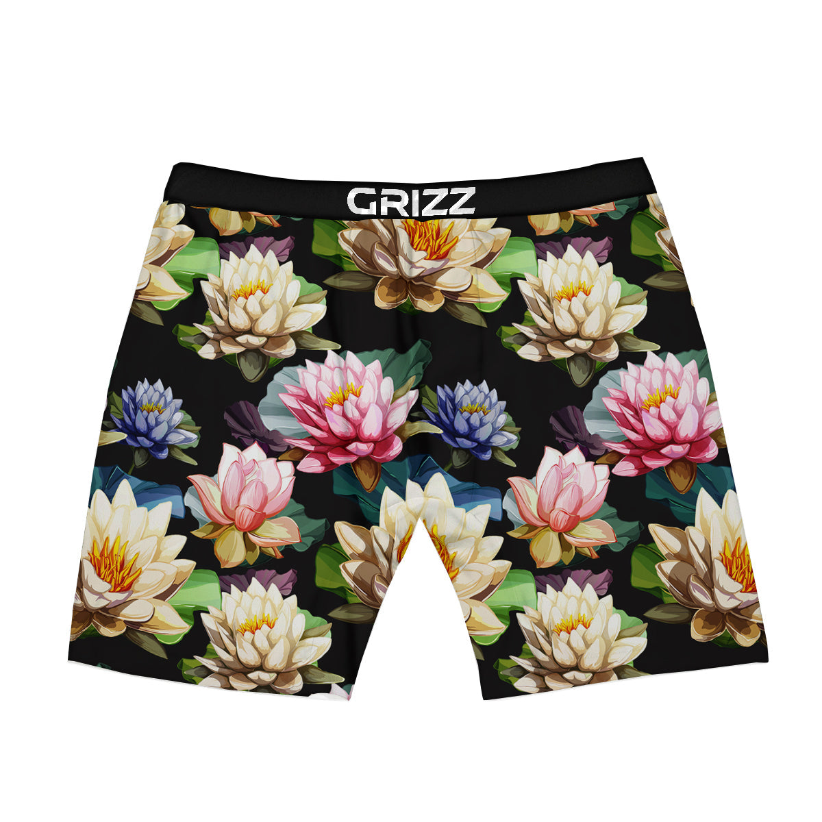 Lotus Vintage Print Pattern Boxer Briefs-grizzshop