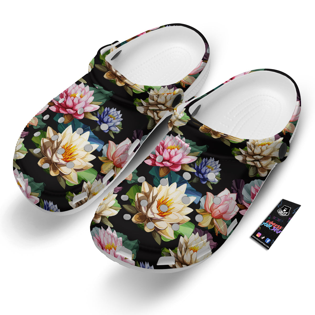 Lotus Vintage Print Pattern Clog-grizzshop