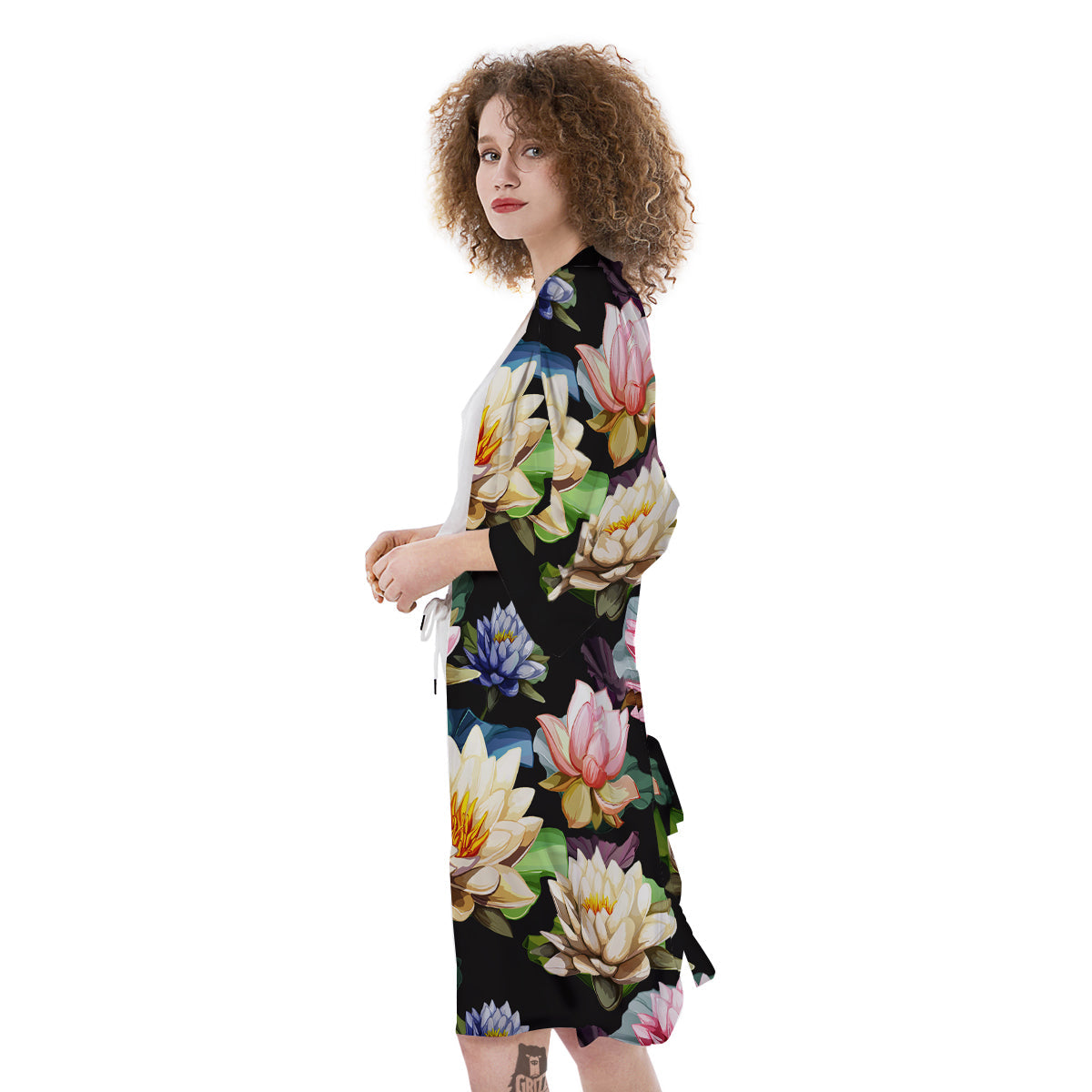 Lotus Vintage Print Pattern Kimono-grizzshop