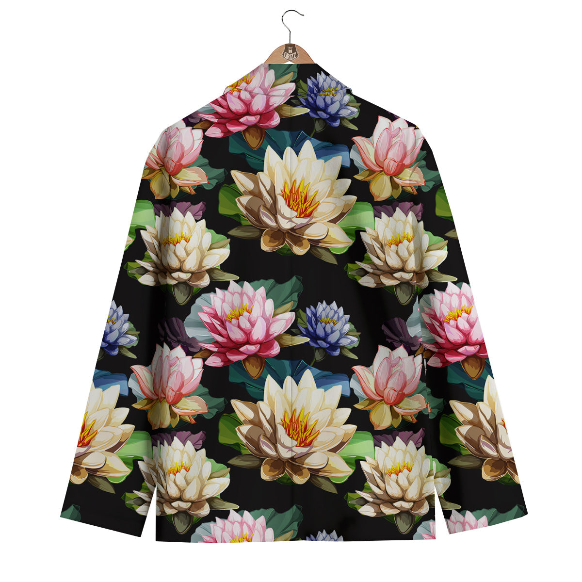 Lotus Vintage Print Pattern Men's Blazer-grizzshop