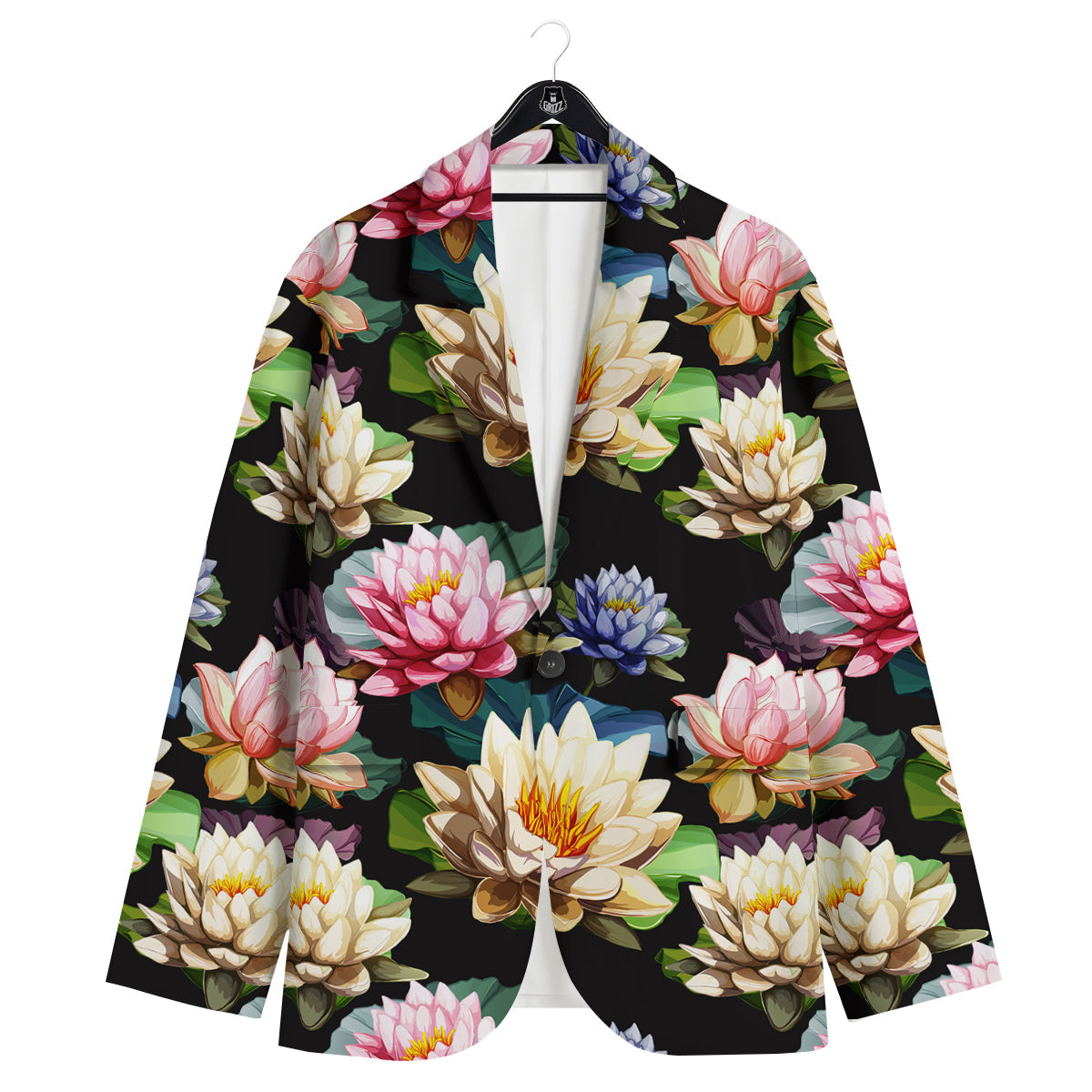 Lotus Vintage Print Pattern Men's Sport Coat-grizzshop