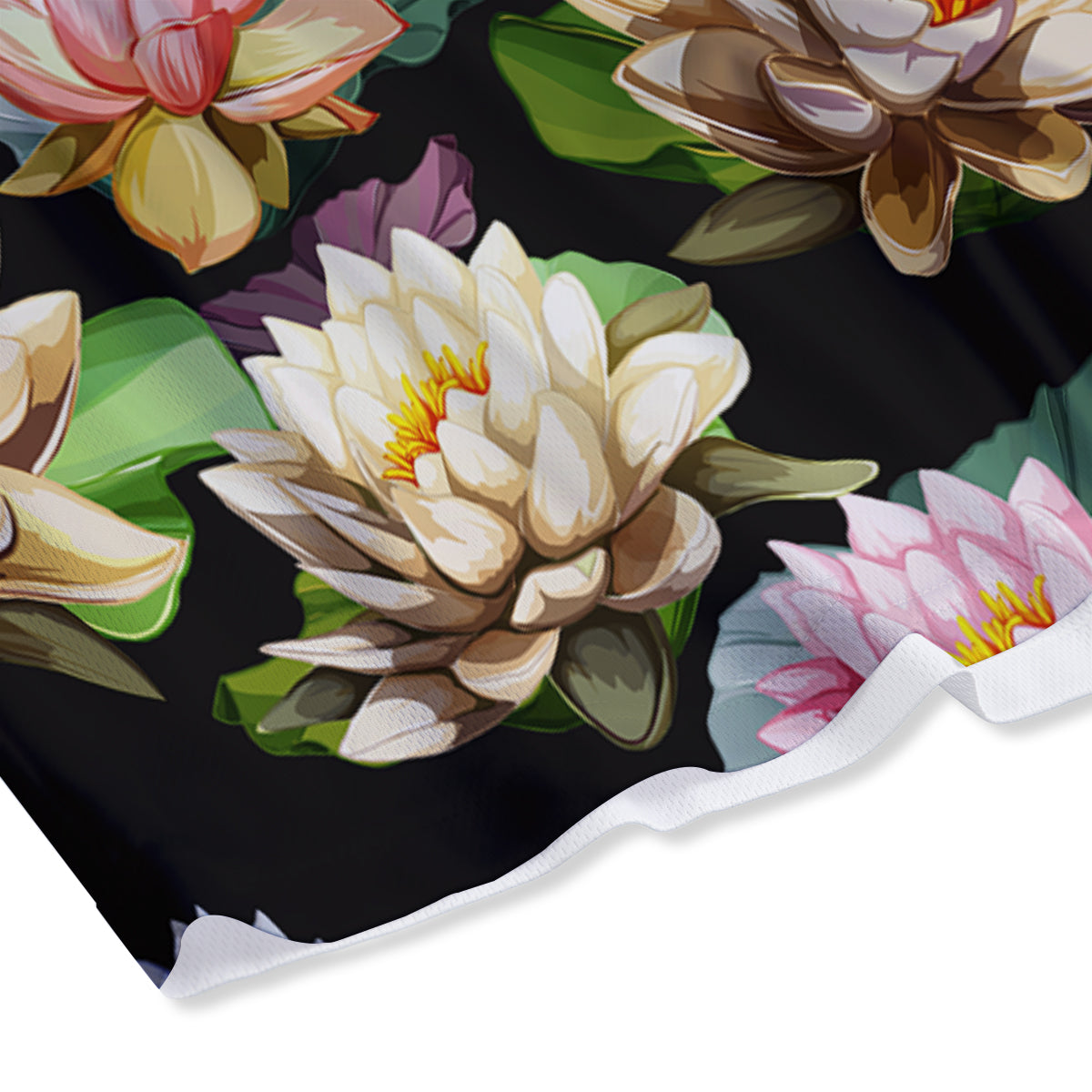Lotus Vintage Print Pattern Mesh Shorts
