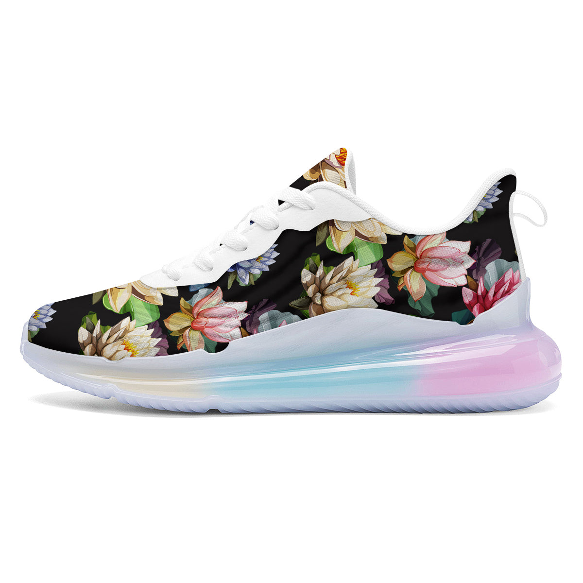 Lotus Vintage Print Pattern Running Sneakers-grizzshop
