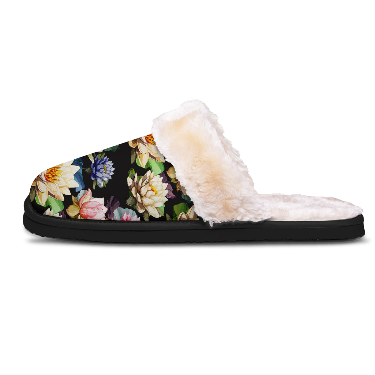 Lotus Vintage Print Pattern Slippers-grizzshop