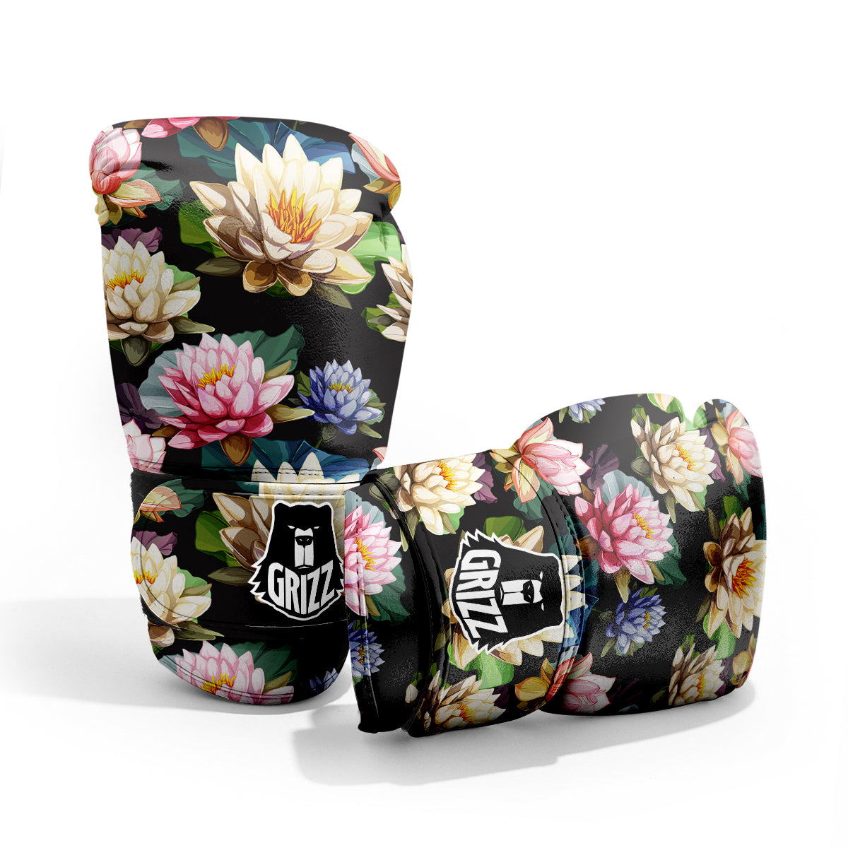 Lotus Vintage Print Pattern Pro Boxing Glove