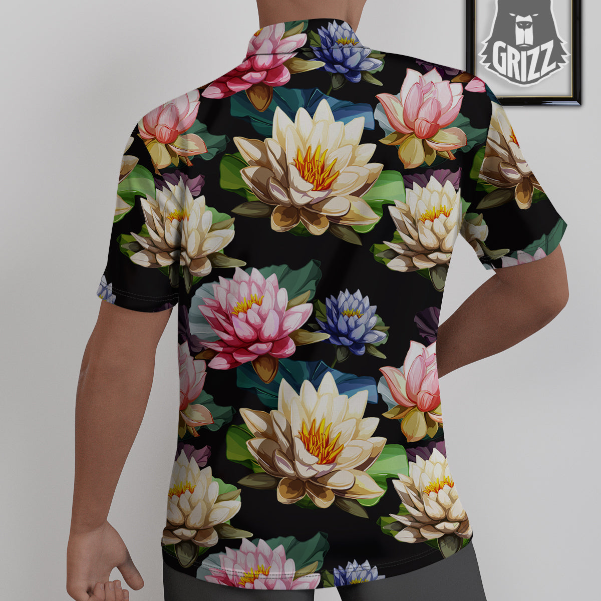 Lotus Vintage Print Pattern Untucked Shirts-grizzshop