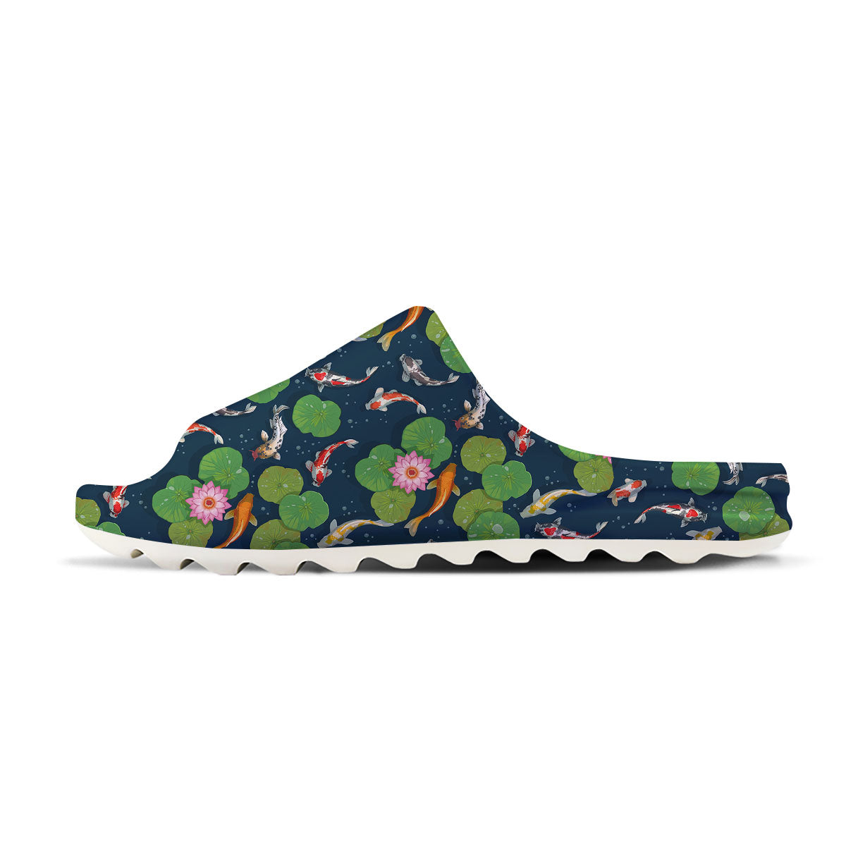 Lotus And Koi Carp Print Pattern Sandals-grizzshop